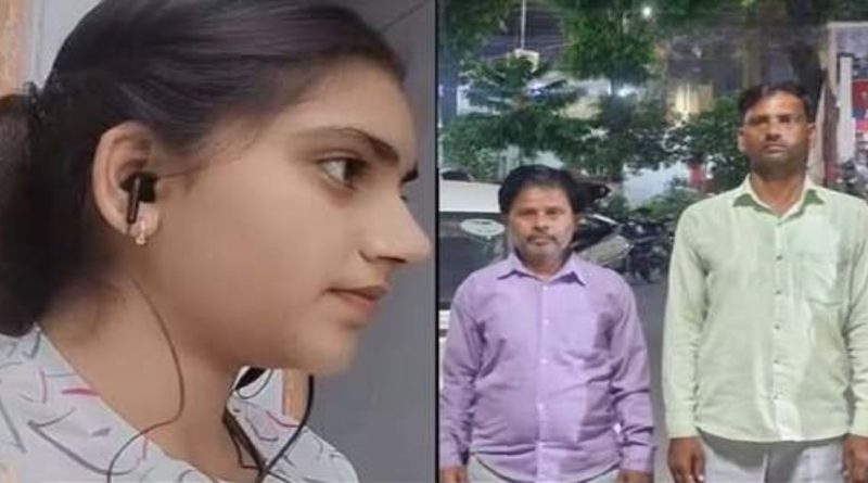 मुलीची हत्या करणारा आरोपी बाप आणि मृत मुलीचा फोटो.