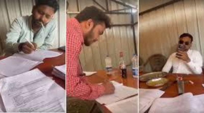 लातूर-औसा महामार्गावरील ढाब्यावर मद्यपान करत पेपर तपासणारे शिक्षक; संतापजनक व्हिडिओ व्हायरल.