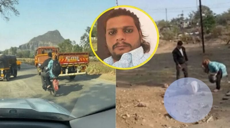 "नाशिक विल्होळी शिवारात महिलेने तरुणावर कोयत्याने केलेला हल्ला आणि पीडित सूरजकुमार सोळंकी."