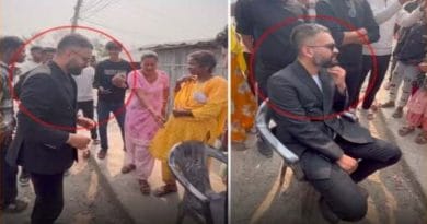 नेपाळचे पंतप्रधान बालेन शाह रस्त्याच्या कडेला प्लास्टिकच्या खुर्चीवर बसून सर्वसामान्यांच्या तक्रारी ऐकताना.