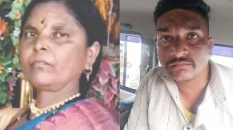 "सांगलीतील मानमोडी येथील मृत संगीता झेंडे आणि आरोपी मुलगा जगदीश झेंडे यांचे छायाचित्र."