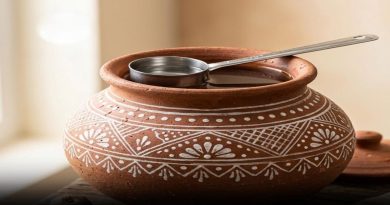 Traditional Indian earthen clay pot filled with cold drinking water during summer