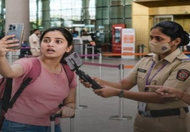 विमानतळावर सेल्फी, रिल्स काढल्यास फोन होणार जप्त! विमानतळावर सेल्फी आणि रिल्स बनवणाऱ्या प्रवाशांना रोखताना सुरक्षा रक्षक