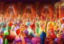 "दुर्गराज रायगडावर ३२ मण सुवर्णसिंहासनावर विराजमान झालेले छत्रपती शिवाजी महाराज आणि ऐतिहासिक शिवराज्याभिषेक सोहळा (प्रातिनिधिक चित्र)."