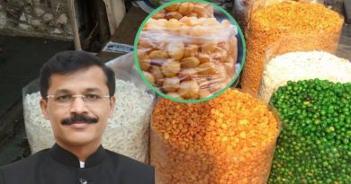 FDA officer Tukaram Mundhe photo alongside seized panipuri puris and food stock at a Mumbai shop raid.