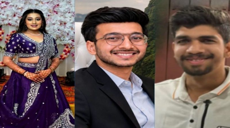 "केतन अग्रवाल हत्याकांड प्रकरणातील सिया गोयल, मृत केतन अग्रवाल आणि आरोपी चेतन चौधरी यांचा फोटो"